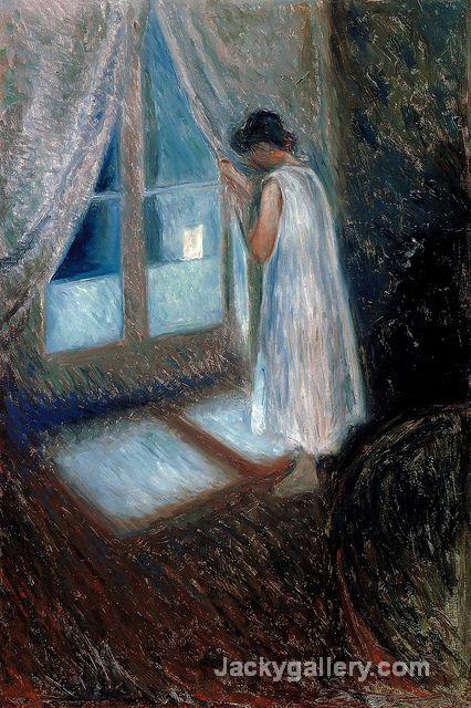 Girl Looking out the Window by Edvard Munch paintings reproduction